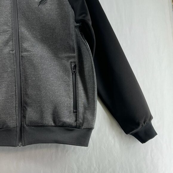 Publish Track Jacket Men M Full Zip Ribbed Trim Zip Pocket Colorblock Gray Black - Picture 6 of 12
